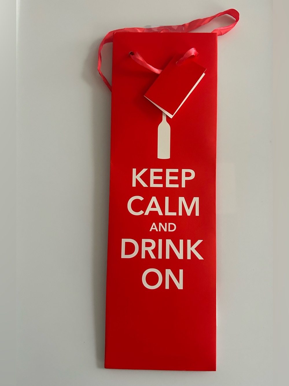 Keep Calm and Drink On Wine Gift Bag NEW